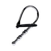 Серебристый уретральный плаг-бусины TOYFA Metal с мягким фиксириющим кольцом - ToyFa - купить с доставкой в Находке