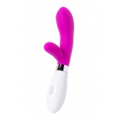 Розовый силиконовый вибратор с клиторальным стимулятором A-Toys Mady - 20,4 см. - A-toys