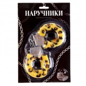Металлические наручники с леопардовой плюшевой отделкой - Сима-Ленд - купить с доставкой в Находке