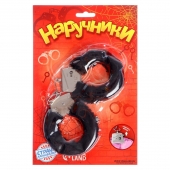 Металлические наручники с черной плюшевой отделкой - Сима-Ленд - купить с доставкой в Находке