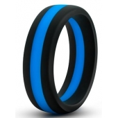 Черно-синее эрекционное кольцо Silicone Go Pro Cock Ring - Blush Novelties - в Находке купить с доставкой