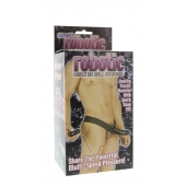 Мужской фаллопротез с вибрацией ROBOTIC MALE STRAP-ON BLACK - 17 см. - Seven Creations - купить с доставкой в Находке