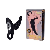 Черный силиконовый анальный вибромассажер-ёлочка с колечком-ограничителем - Erokay - в Находке купить с доставкой