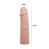 Закрытая телесная насадка-фаллос - 17 см. - Sex Expert - в Находке купить с доставкой