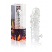 Закрытая прозрачная рельефная насадка Crystal sleeve - 13 см. - Erowoman-Eroman - в Находке купить с доставкой
