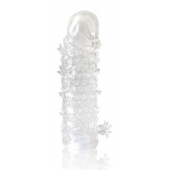 Закрытая прозрачная рельефная насадка Crystal sleeve - 13 см. - Erowoman-Eroman - в Находке купить с доставкой