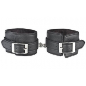 Черные фиксаторы для ног на цепи с мехом внутри - Lux Fetish - купить с доставкой в Находке