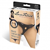 Черные плюшевые трусики для страпона - Lux Fetish - купить с доставкой в Находке