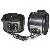 Эффектные серебристо-черные наручники с металлическим блеском - Sitabella - купить с доставкой в Находке