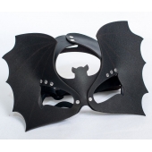 Черная кожаная маска на глаза  Летучая мышь - Sitabella - купить с доставкой в Находке