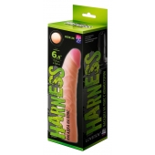 Телесная изогнутая насадка на Harness с коннектором GREEN LINE - 18 см. - LOVETOY (А-Полимер) - купить с доставкой в Находке