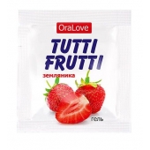 Пробник гель-смазки Tutti-frutti с земляничным вкусом - 4 гр. - Биоритм - купить с доставкой в Находке