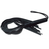 Чёрная кожаная плеть с жесткой ручкой - 63 см. - Sitabella - купить с доставкой в Находке