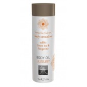 Съедобное массажное масло с ароматом зеленого чая и мандарина - 75 мл. - Shiatsu - купить с доставкой в Находке