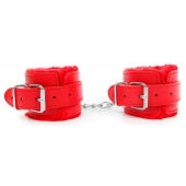 Красные мягкие наручники на регулируемых ремешках - Notabu - купить с доставкой в Находке