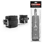 Черные наручники на металлических карабинах - Notabu - купить с доставкой в Находке