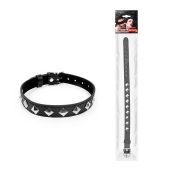 Черный ошейник с серебристыми ромбиками - Notabu - купить с доставкой в Находке