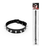 Черный ошейник с серебристыми шипами - Notabu - купить с доставкой в Находке