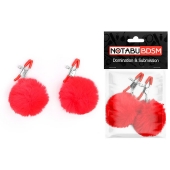 Зажимы для сосков с красным пушком - Notabu - купить с доставкой в Находке