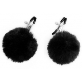 Зажимы для сосков с черным пушком - Notabu - купить с доставкой в Находке