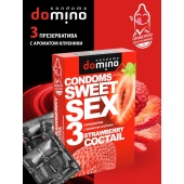 Презервативы для орального секса DOMINO Sweet Sex с ароматом клубничного коктейля  - 3 шт. - Domino - купить с доставкой в Находке