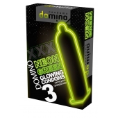 Презервативы DOMINO Neon Green со светящимся в темноте кончиком - 3 шт. - Domino - купить с доставкой в Находке