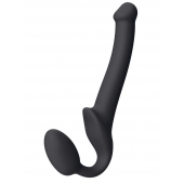 Черный безремневой страпон Silicone Bendable Strap-On S - Strap-on-me - купить с доставкой в Находке