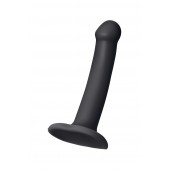 Черный фаллос на присоске Silicone Bendable Dildo S - 17 см. - Strap-on-me - купить с доставкой в Находке