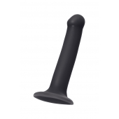 Черный фаллос на присоске Silicone Bendable Dildo M - 18 см. - Strap-on-me - купить с доставкой в Находке
