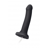 Черный фаллос с имитацией эякуляции Silicon Cum Dildo L - 19,6 см. - Strap-on-me - купить с доставкой в Находке