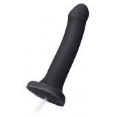 Черный фаллос с имитацией эякуляции Silicon Cum Dildo L - 19,6 см. - Strap-on-me - купить с доставкой в Находке