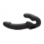 Черный безремневой страпон Urge Silicone Strap On с пультом ДУ - 24 см. - XR Brands - купить с доставкой в Находке