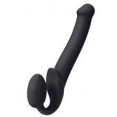 Черный безремневой страпон Silicone Bendable Strap-On M - Strap-on-me - купить с доставкой в Находке