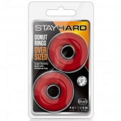 Набор из 2 красных эрекционных колец DONUT RINGS OVERSIZED - Blush Novelties - в Находке купить с доставкой
