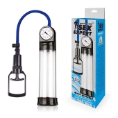 Прозрачная вакуумная помпа Sex Expert с манометром - Sex Expert - в Находке купить с доставкой