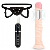 Регулируемые трусики с вибрирующей насадкой - 21 см. - Lux Fetish - купить с доставкой в Находке