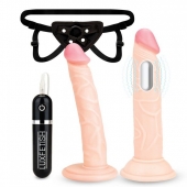 Регулируемые трусики с 2 насадками - 16 и 15 см. - Lux Fetish - купить с доставкой в Находке