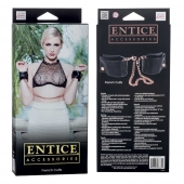 Черные мягкие наручники Entice French Cuffs с цепью - California Exotic Novelties - купить с доставкой в Находке