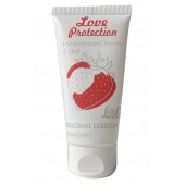 Лубрикант на водной основе с ароматом малины Love Protection Strawberry - 50 мл. - Lola Games - купить с доставкой в Находке