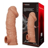 Телесная насадка на фаллос с фиксацией мошонки EXTREME SLEEVE - 15,6 см. - KOKOS - в Находке купить с доставкой