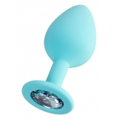 Мятная анальная втулка Brilliant с прозрачным кристаллом - 8 см. - ToyFa - купить с доставкой в Находке