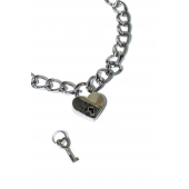 Серебристый ошейник Embrace с ключиком - Lola Games - купить с доставкой в Находке