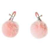 Зажимы на соски Angelic с розовыми меховыми шариками - Lola Games - купить с доставкой в Находке