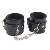 Черные оковы на ноги Obey Me Leather Ankle Cuffs - Chisa - купить с доставкой в Находке