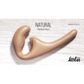 Бежевый безремневой страпон Seduction - 20,5 см. - Lola Games - купить с доставкой в Находке