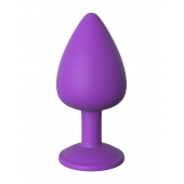 Фиолетовая анальная пробка со стразом Her Little Gem Large Plug - 9,5 см. - Pipedream - купить с доставкой в Находке