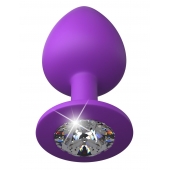 Фиолетовая анальная пробка со стразом Her Little Gem Large Plug - 9,5 см. - Pipedream - купить с доставкой в Находке