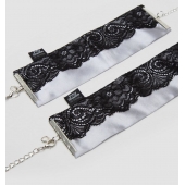 Сатиновые наручники с кружевом Play Nice - Fifty Shades of Grey - купить с доставкой в Находке