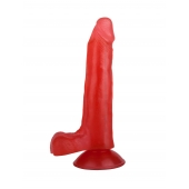 Малиновый гелевый фаллоимитатор на присоске - 17,5 см. - Джага-Джага