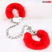 Металлические оковы с мягкой красной опушкой - Notabu - купить с доставкой в Находке